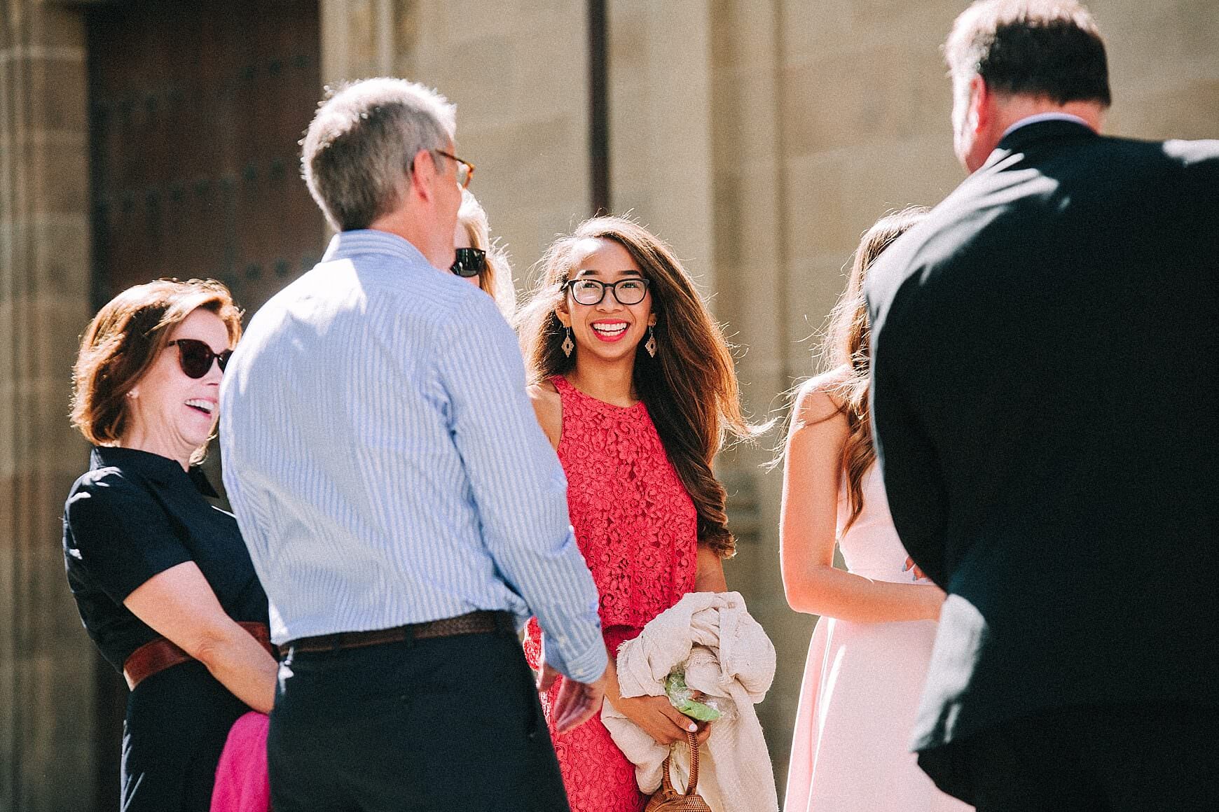 family and friends in a wedding day