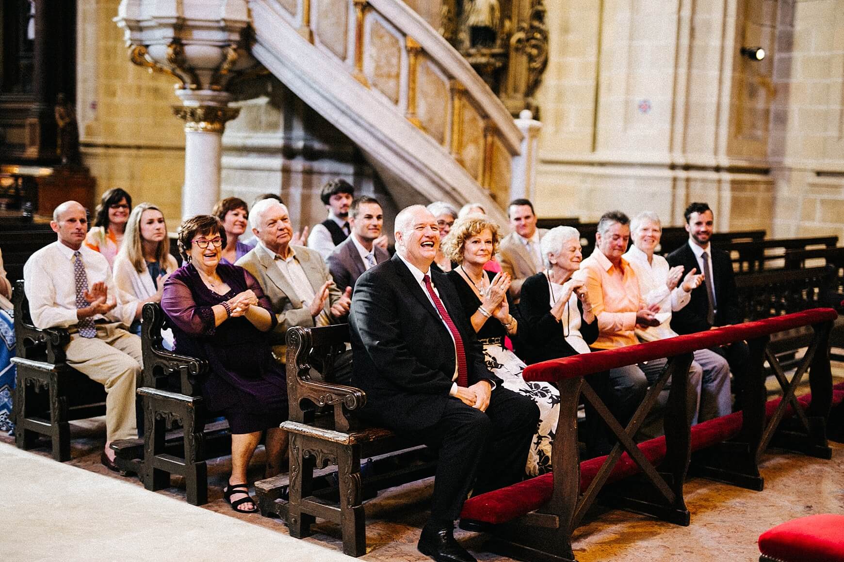 family ad friends in a destination wedding in basque country